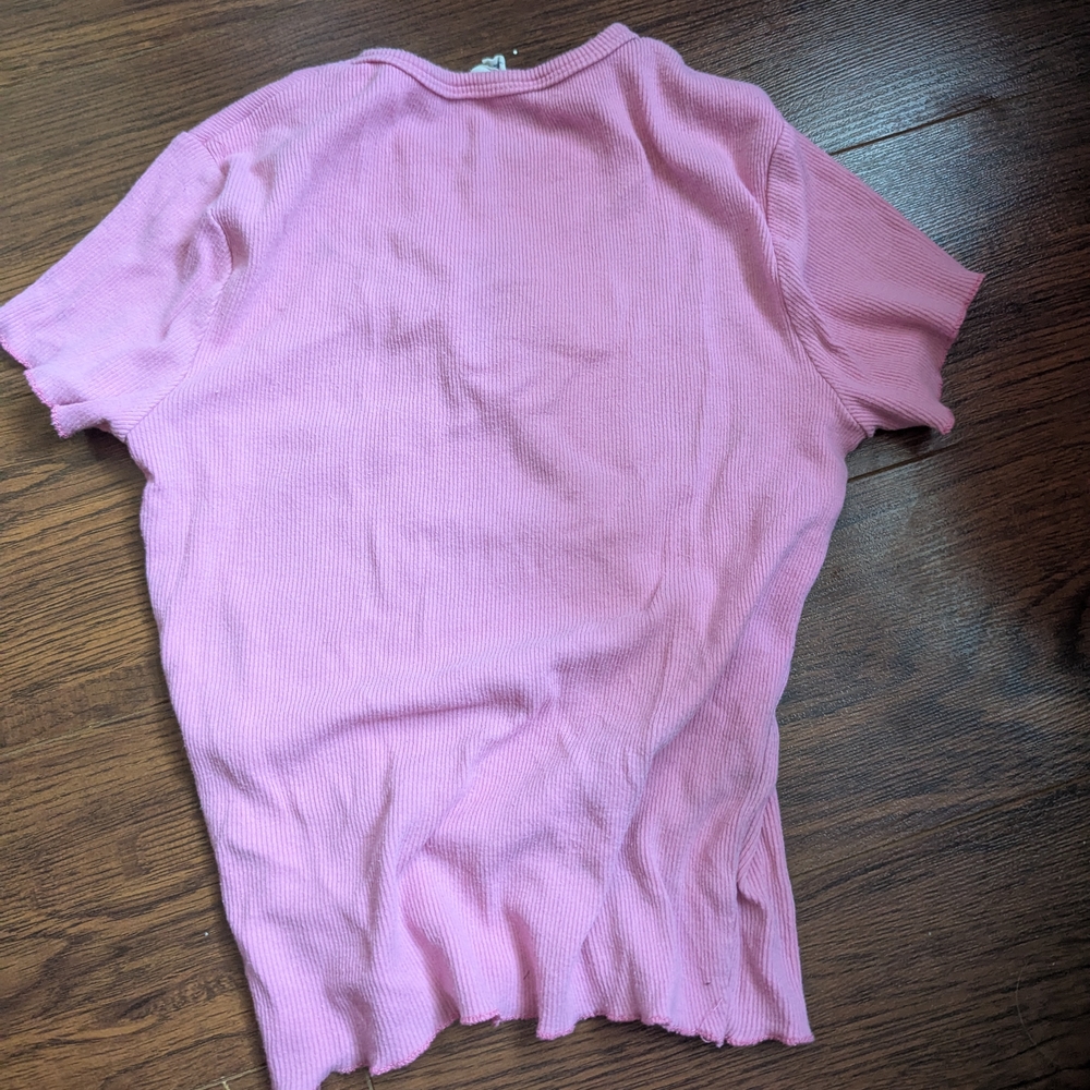 Pink T-Shirt with Daisy Embroidery - Picture 2 of 2